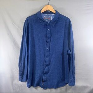 Robert Graham Shirt Mens 3XL Blue Classic Long Sleeve Button Front Flip Cuff